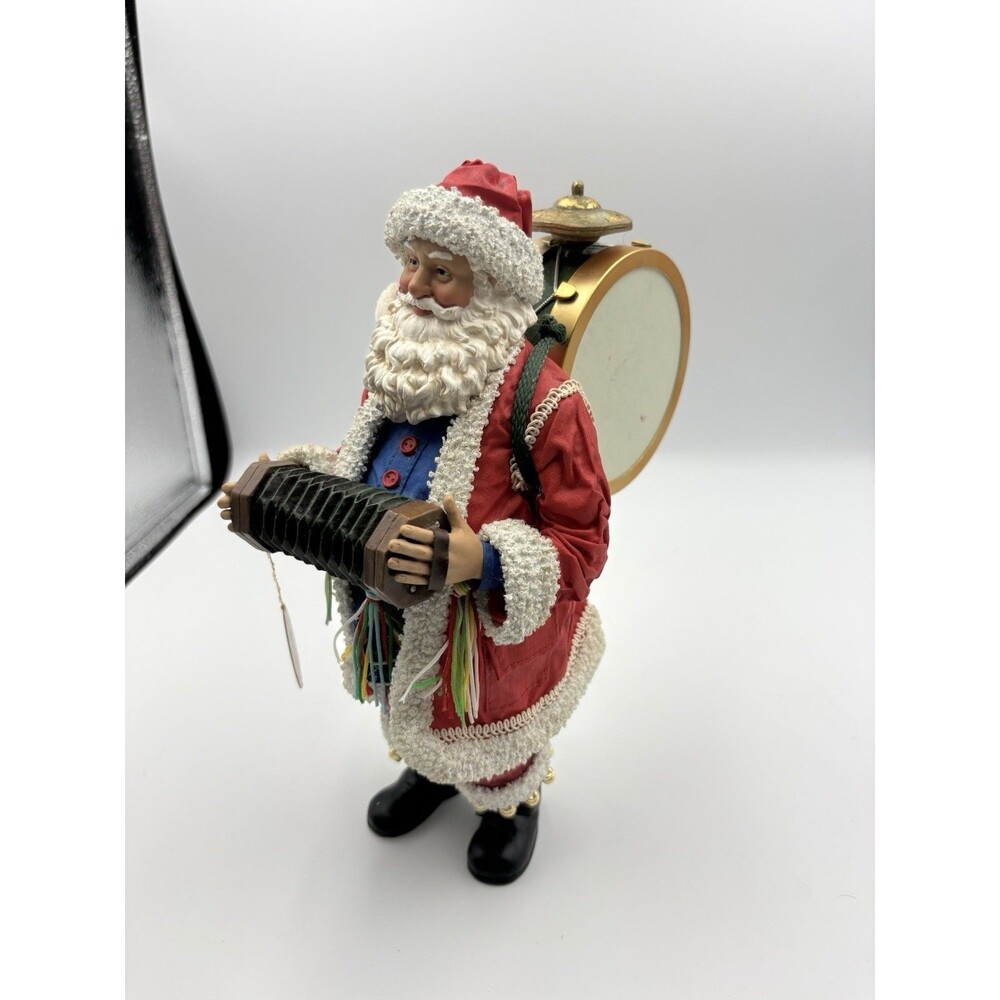 2000 Possible Dreams Clothtique 11” Santa One Man Band with Drum Xmas No Box